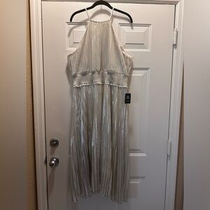 NWT, Express, A-Line Dress, Size XL
Silver
Pleated
Halterneck